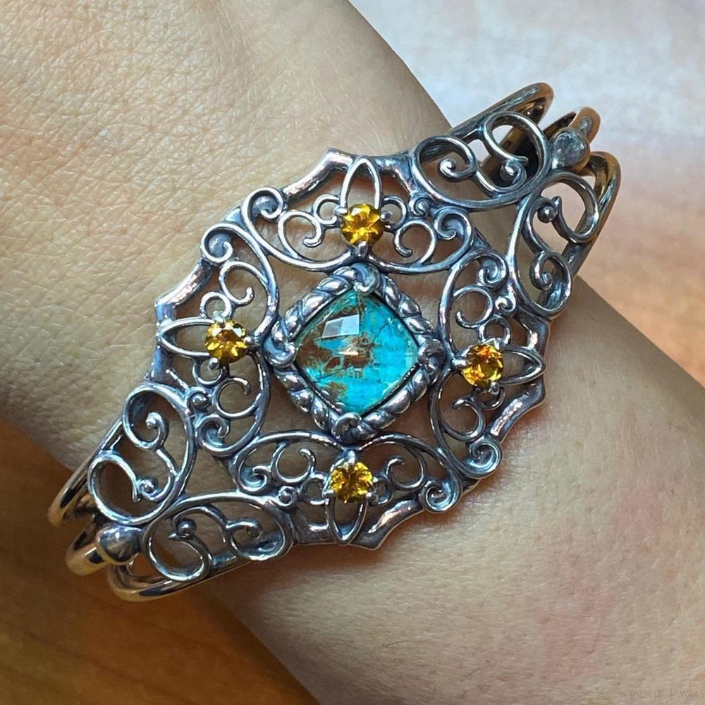 Carolyn Pollack Sterling Multi Gemstone Doublet Decorated Bracelet For Women